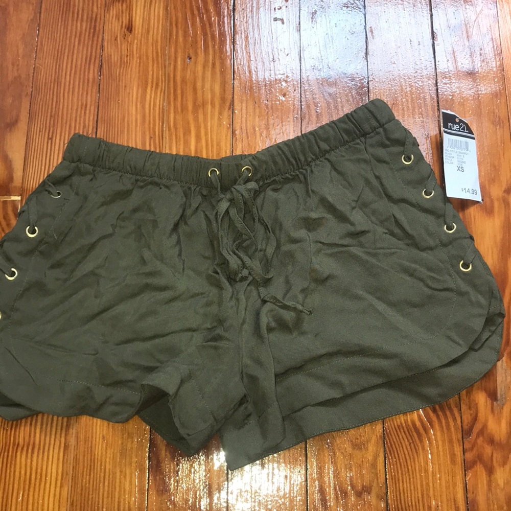 flowy green shorts